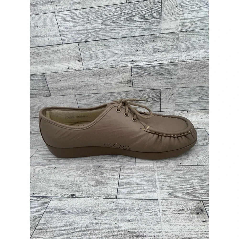 SAS Free Time Taupe Leather Lace Up Walking Shoes‎ Women Sz 10.5 WW Handsewn USA